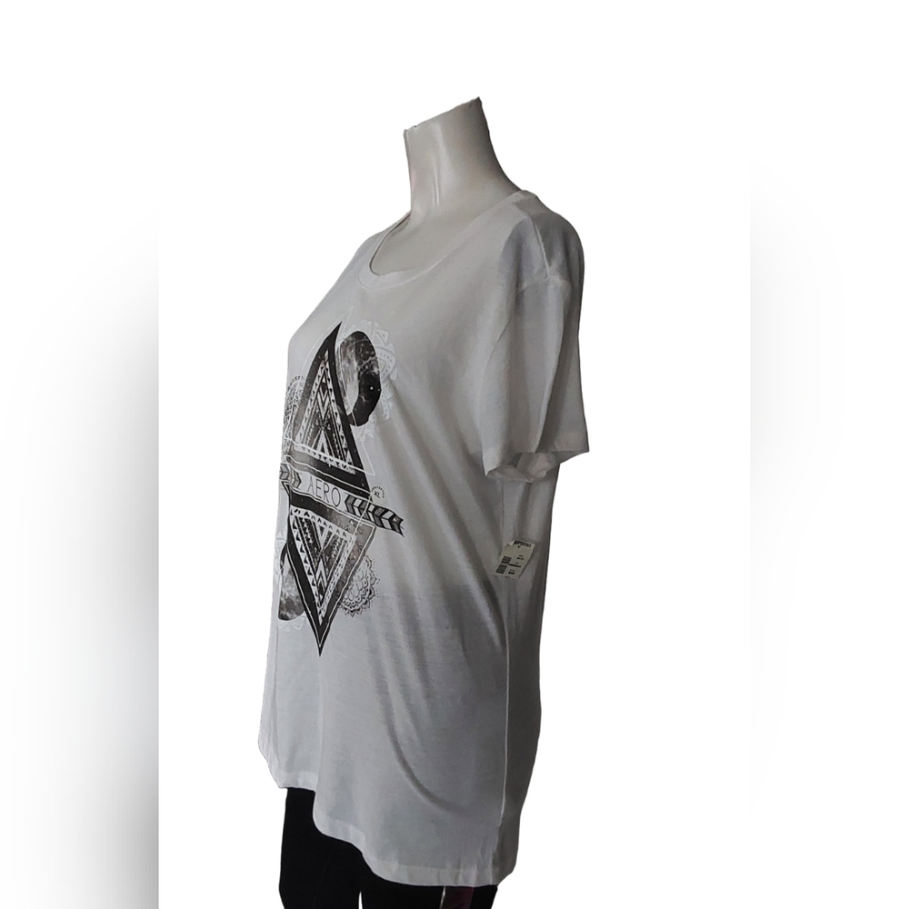 Aeropostal White Graphic Women's Top - Picture 3 of 3